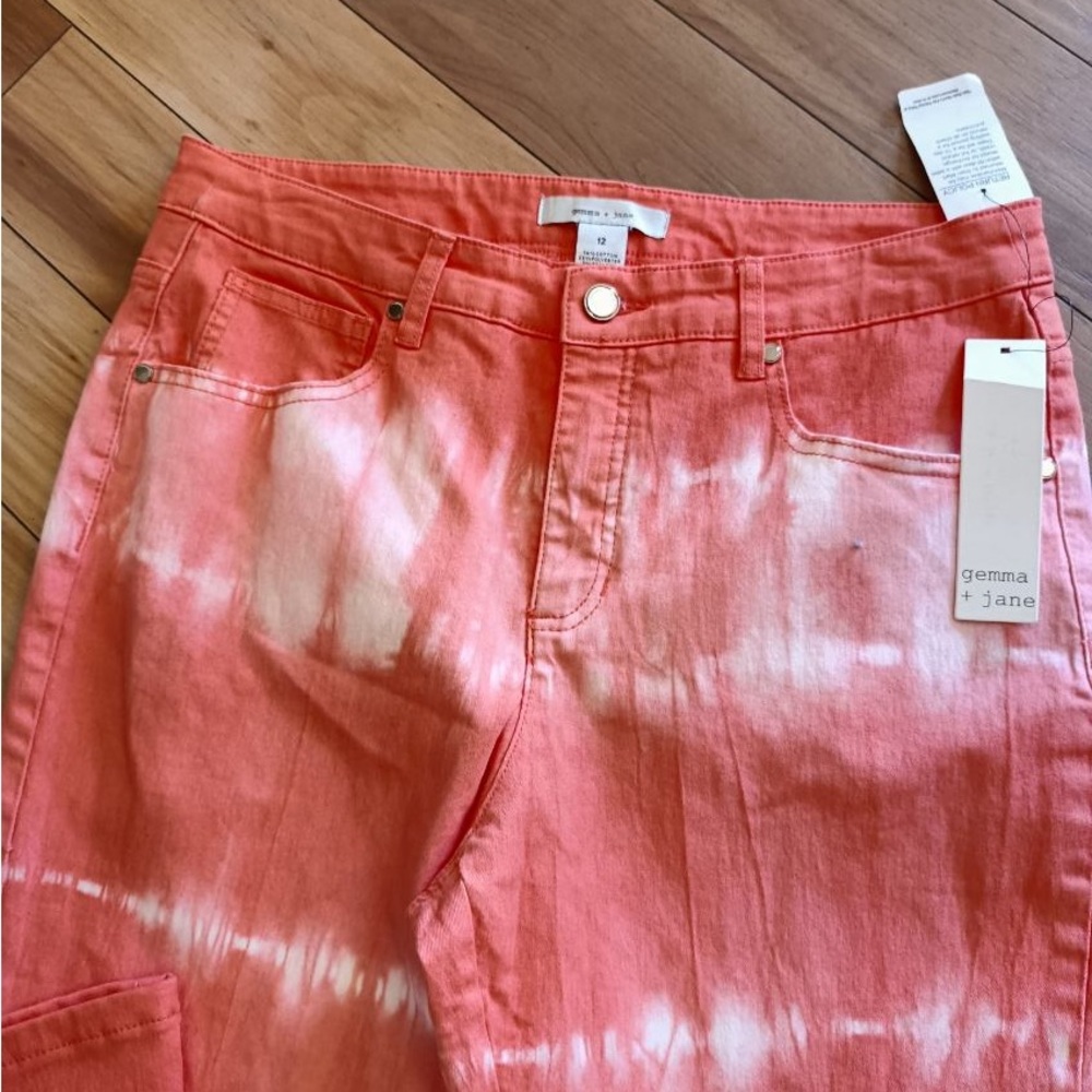 Orange and white pants size 12